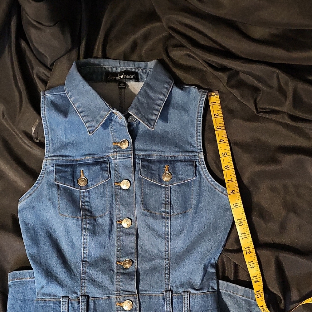 Denim Sleeveless Button-Down Dress - Picture 8 of 10